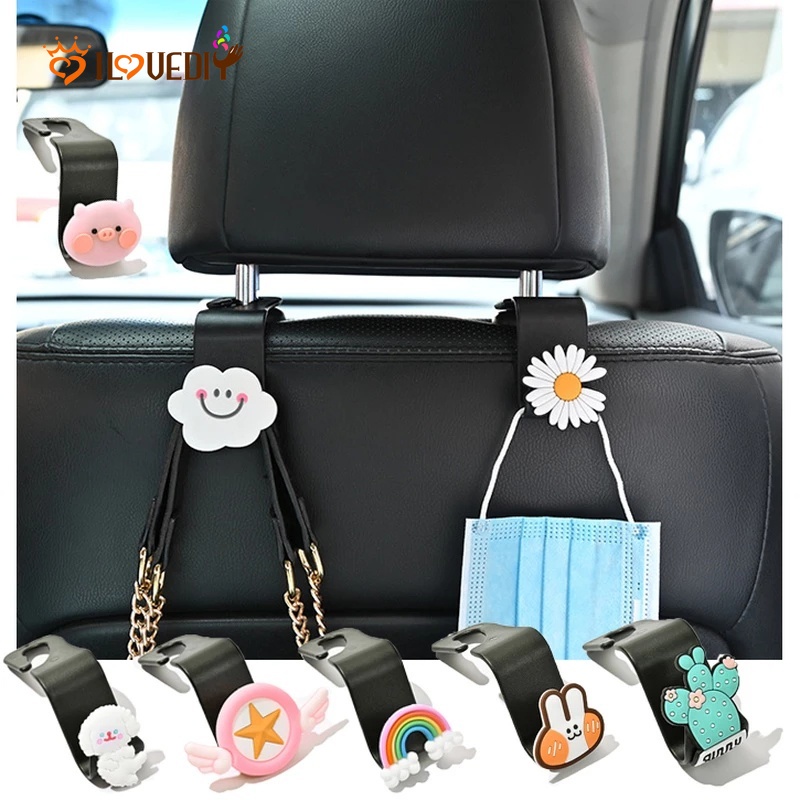 1 Pcs Creative Car Hook Cartoon / Cute Rear Seat Back Hanging Hook / Automobile Interior Storage Holder Hooks