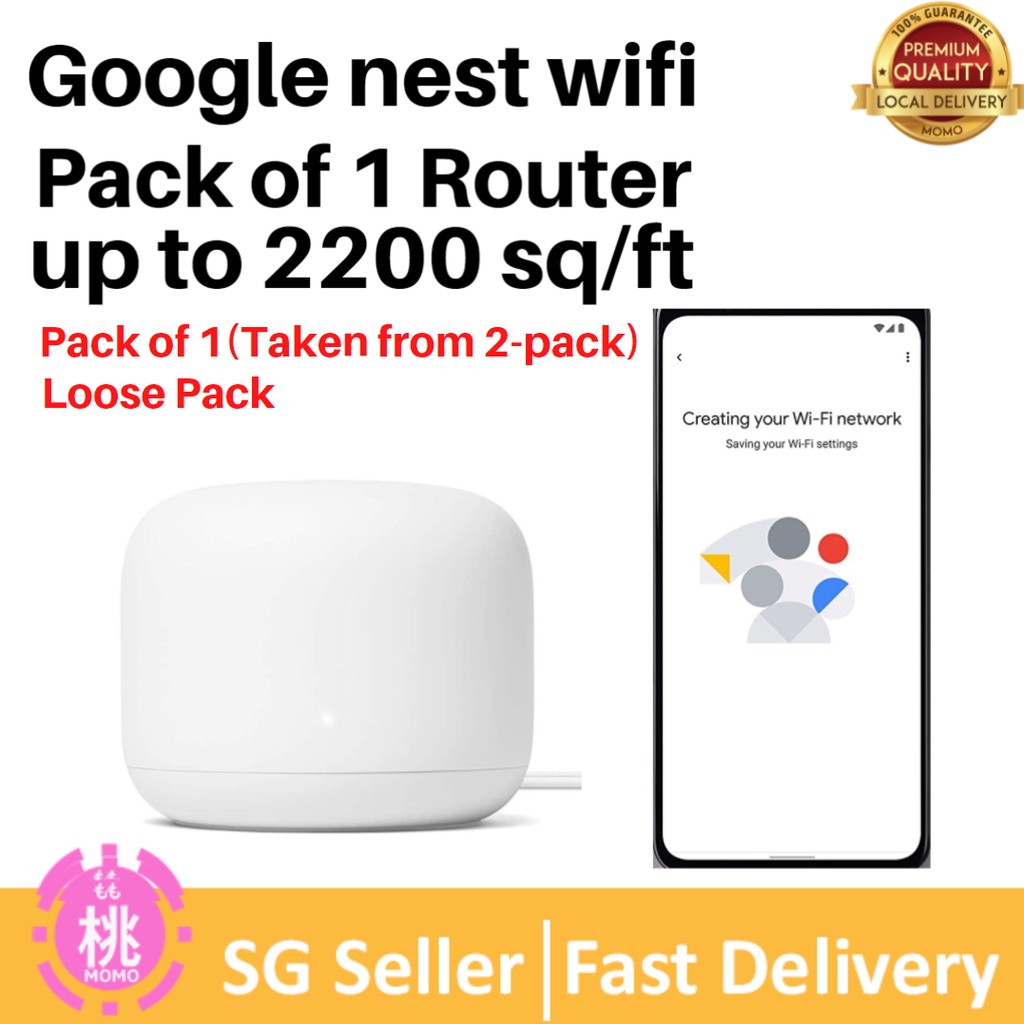 Google Nest WiFi Router 2nd Gen up to 5400 Sqft Coverage 1 year warranty