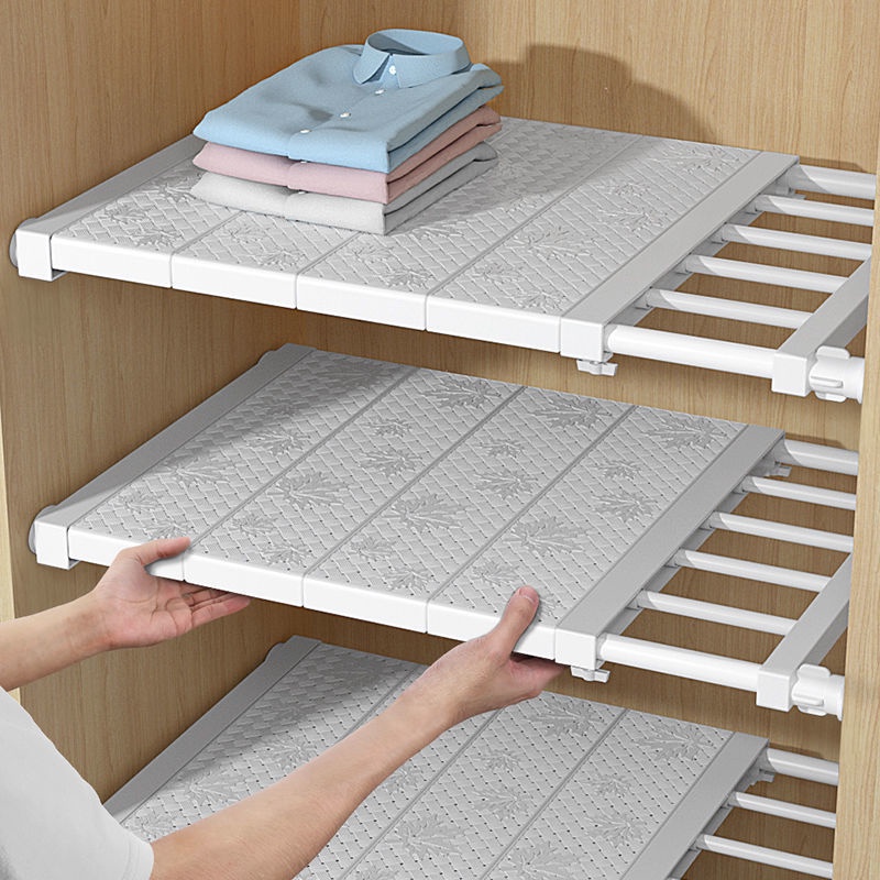 Extendable Wardrobe Shelf Adjustable Closet Organizer Rack Closet ...