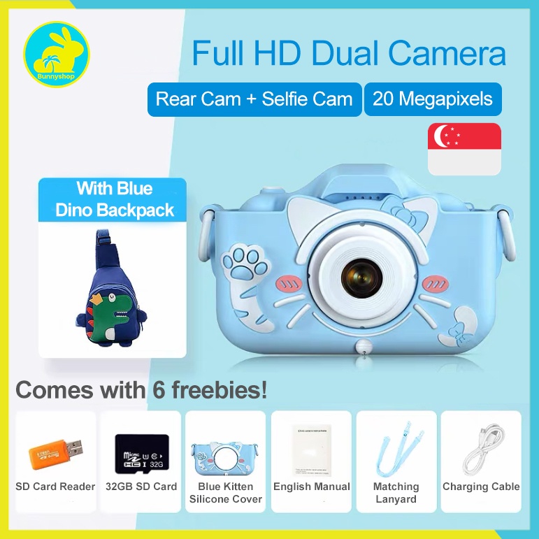 ?SG SALE?【KIDS CAMERA】FREE 32GB★6 FREEBIES★20 MP Full HD★Dual Children Camera★Digital Camera★Selfie Camera★Bunnyshop®