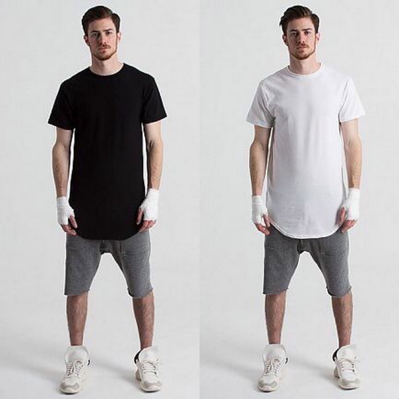 2023 Men Hip Hop Short Sleeve Men T Shirts Longline Extended Curved Hem T Shirt Men Streetwear Summer Casual Tees Tshirt Shopee Singapore