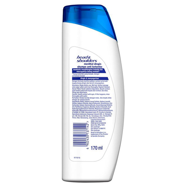 Head& Shoulders Shampoo Menthol 160ml - Gambar 4