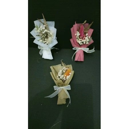 Mini dried Bouquet/ Mini buket bunga kering - Gambar 3