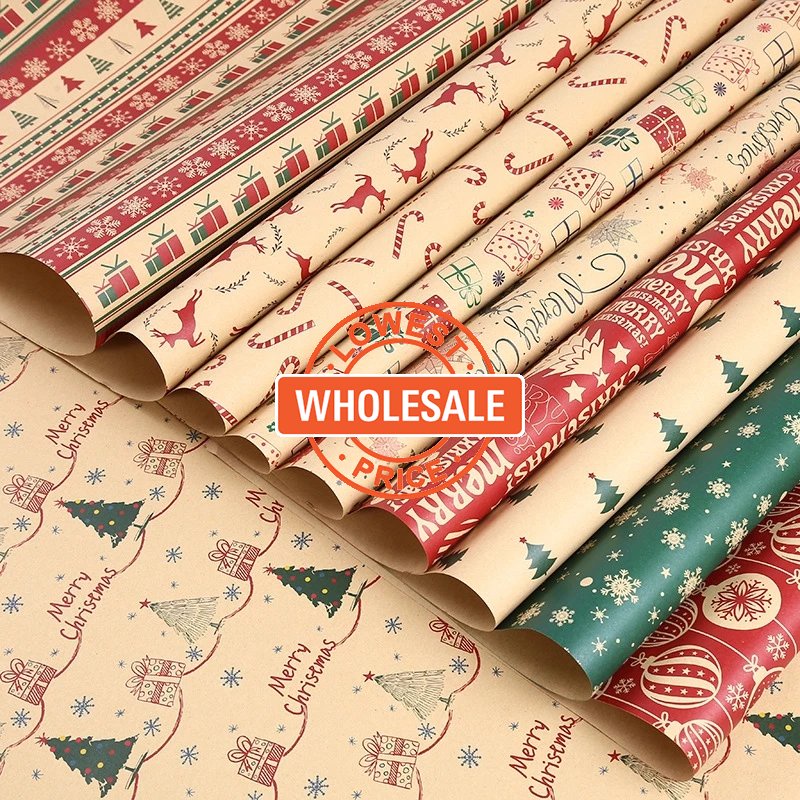 [Wholesale Price] 70*50cm Christmas Gift Wrapping Paper Retro Party ...
