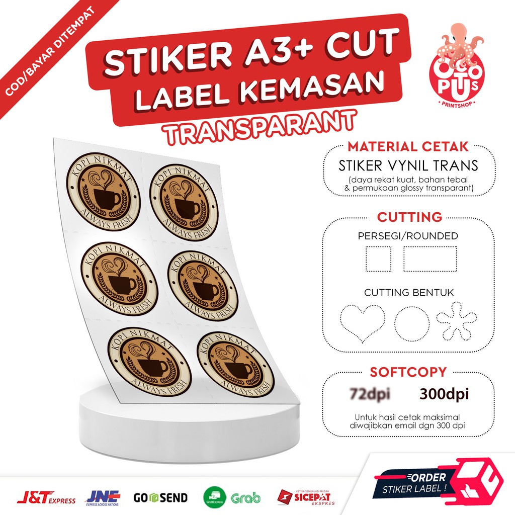 Print A3+ CUT TRANSPARENT VYNIL LABEL STICKERS / PRINT FOOD PACKAGING ...