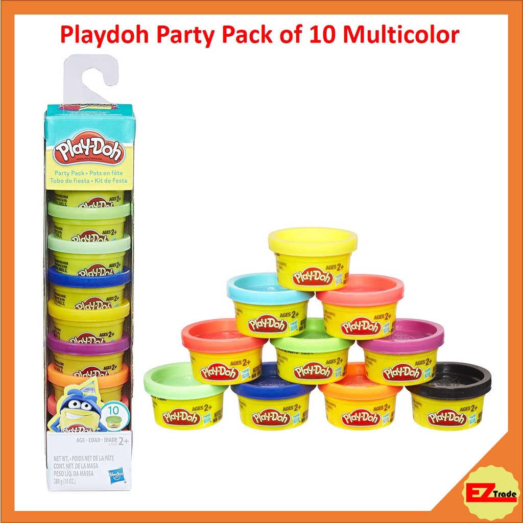 Hasbro PlayDoh Party Pack 10 Pack Multicolor, Playdoh 22037 Shopee Singapore
