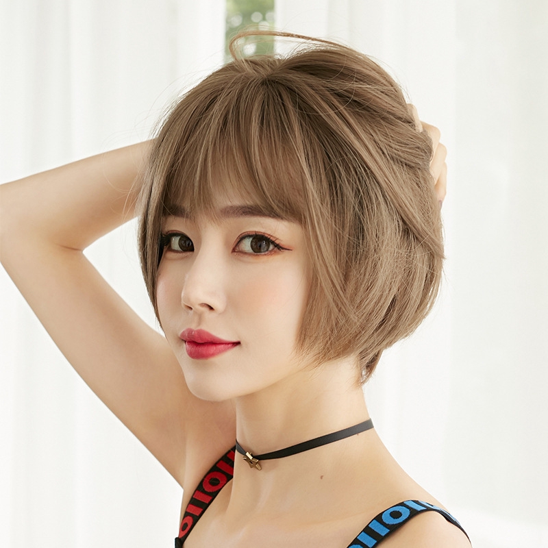 28cm Korean Bobo head Style Women Short Wig Hair Full Wigs