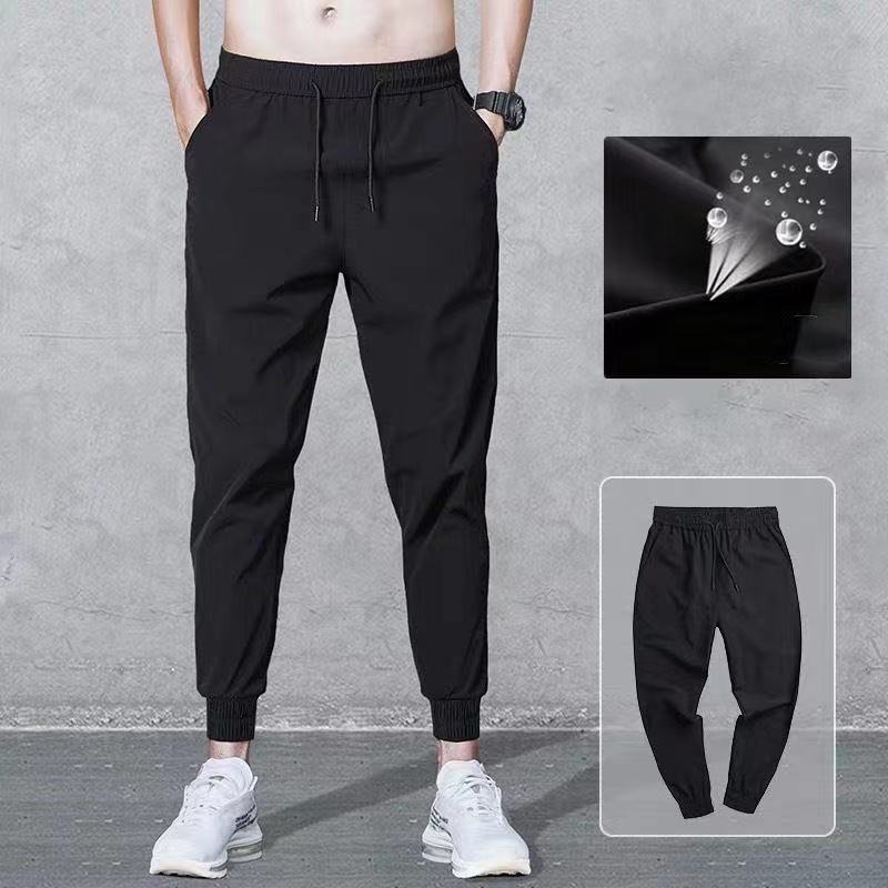 Men Fitness Track Pants Elastic Quick-drying Thin Breathable Long Pants ...