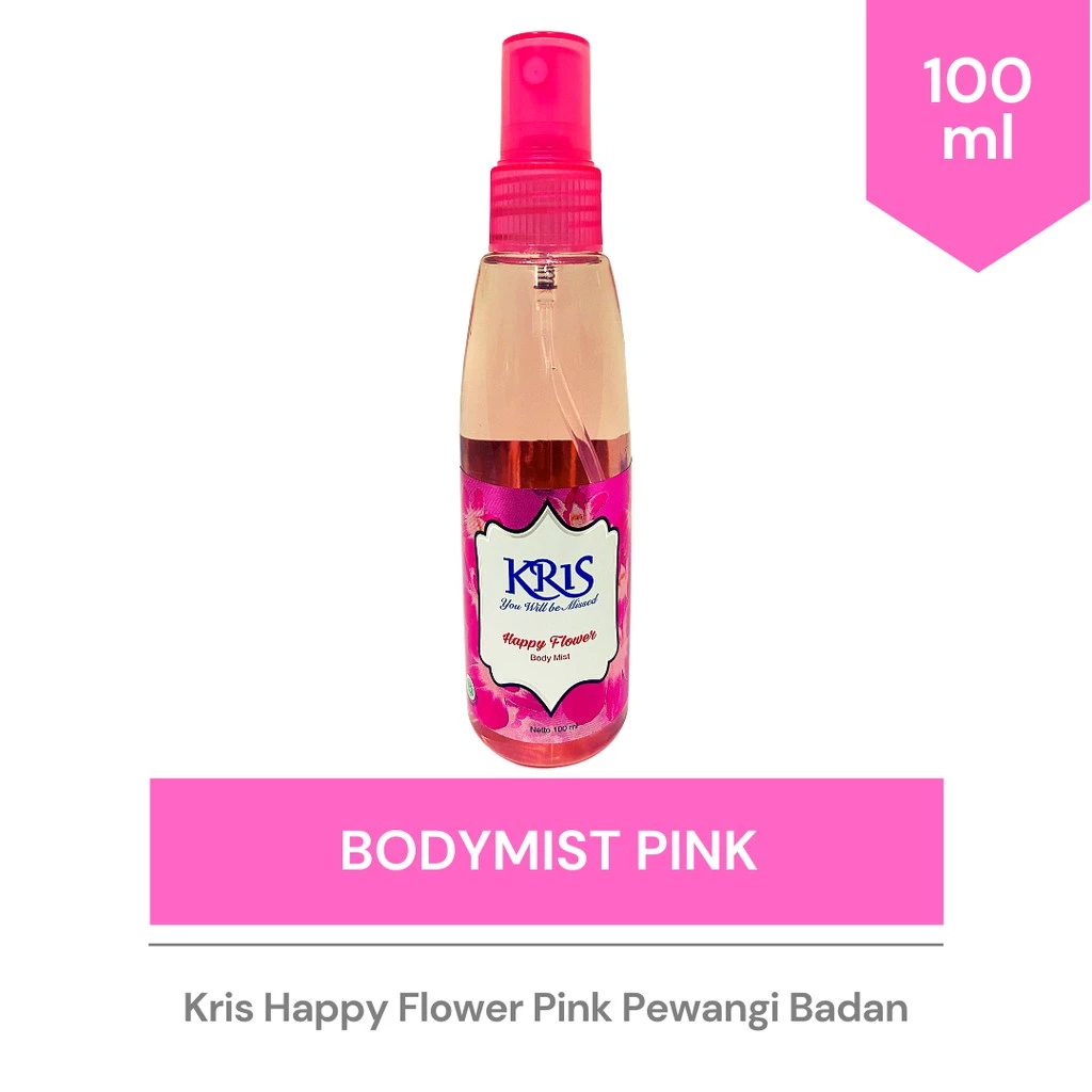 Kris Bodymist Happy Flower Pink 100ML - Pewangi Badan - Gambar 2