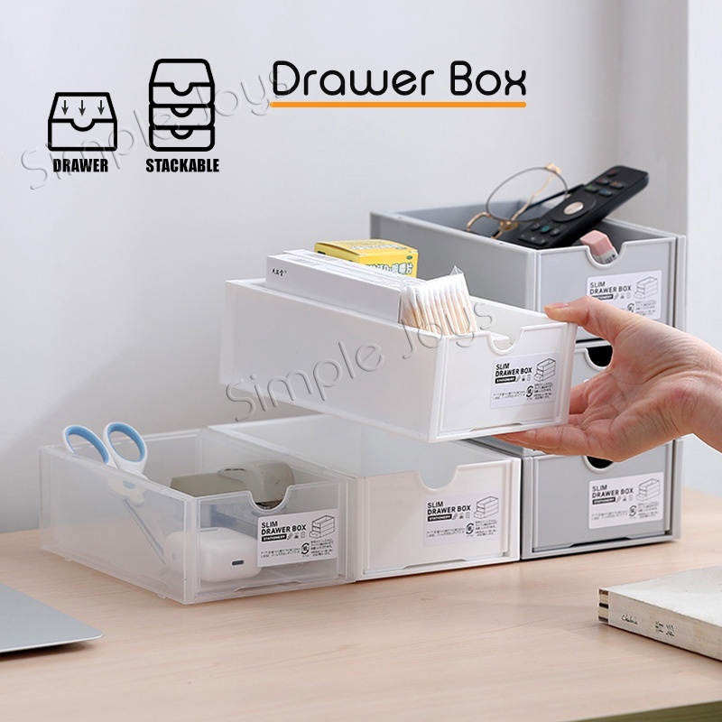Stackable Drawer Style Storage Box Table Organizer Shopee Singapore