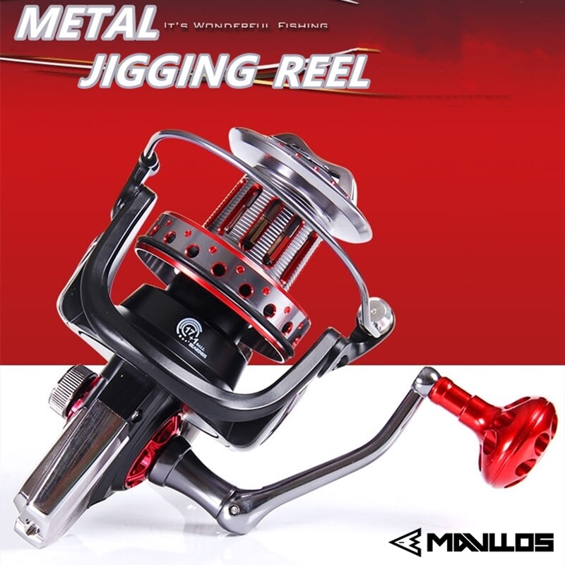 Mavllos Full Metal Max Drag 25KG Jigging Spinning Fishing Reel 9000 10000  12000 Long Cast Spinning Reels Casting Saltwater Fishing Jigging Reel