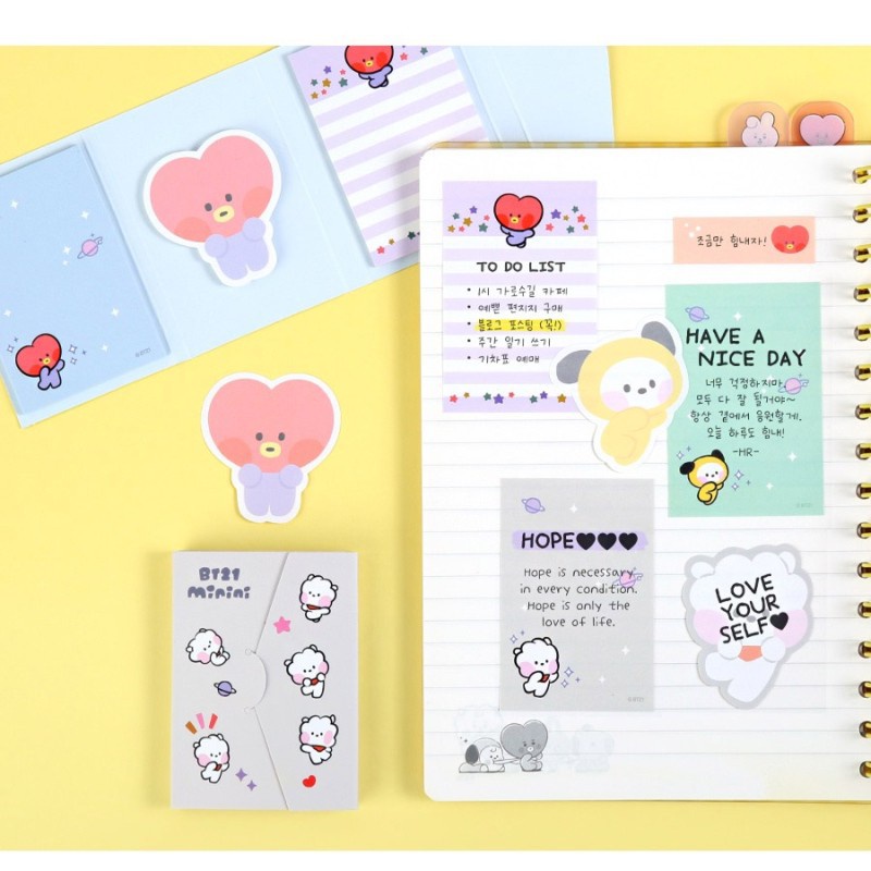 Styles Kpop Bts Bt Cute Cartoon Memo Pad Stickers Decal Sticky Notes Scrapbooking Diy Kawaii