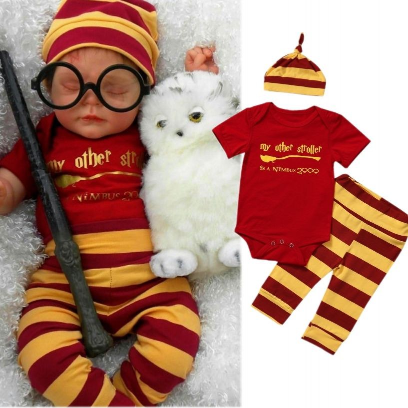 Harry Potter Infant Baby Boy Girl 3PCS Romper Pants Leggings Hat Outfits Clothes Shopee Singapore