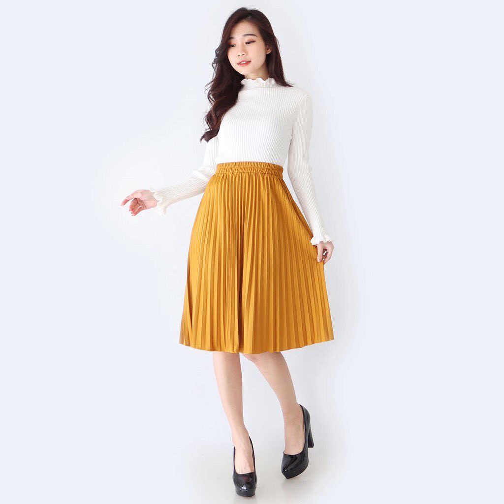 ROK PLISKET pendek selutut / rok wanita short / rok mini premium - Gambar 3