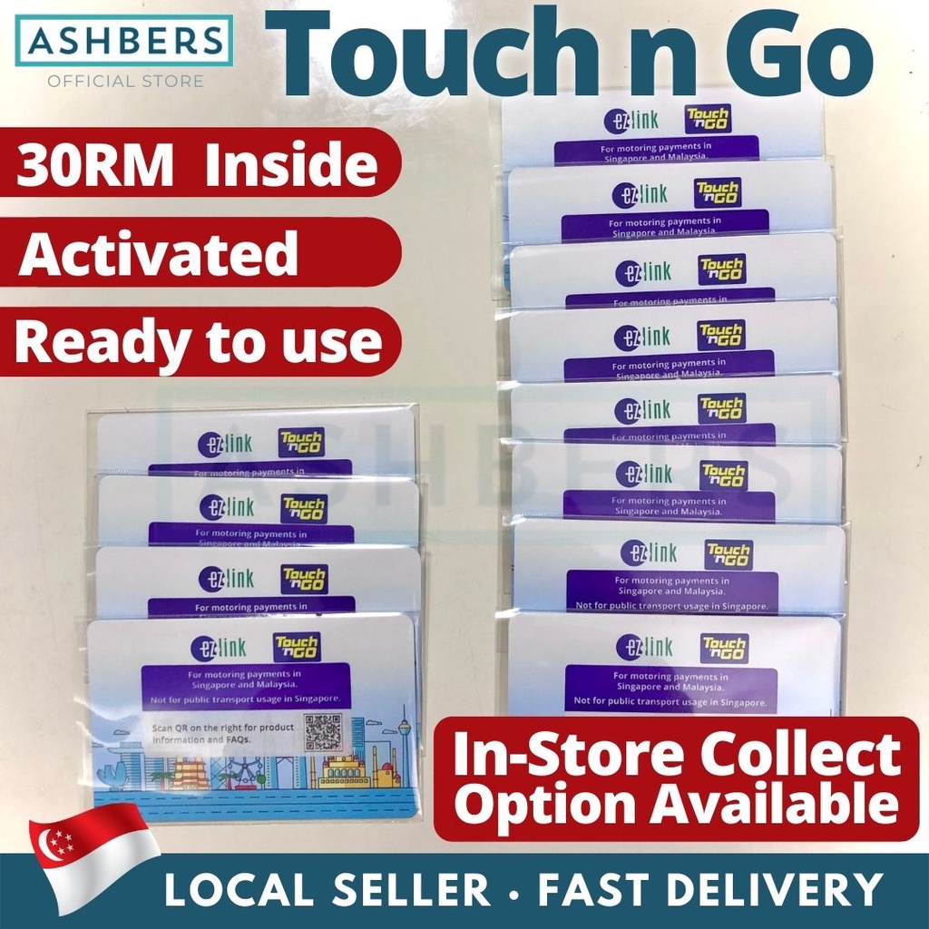 Touch n Go EZlink Card for Malaysia Toll Preloaded RM30 / 50RM /100RM ...