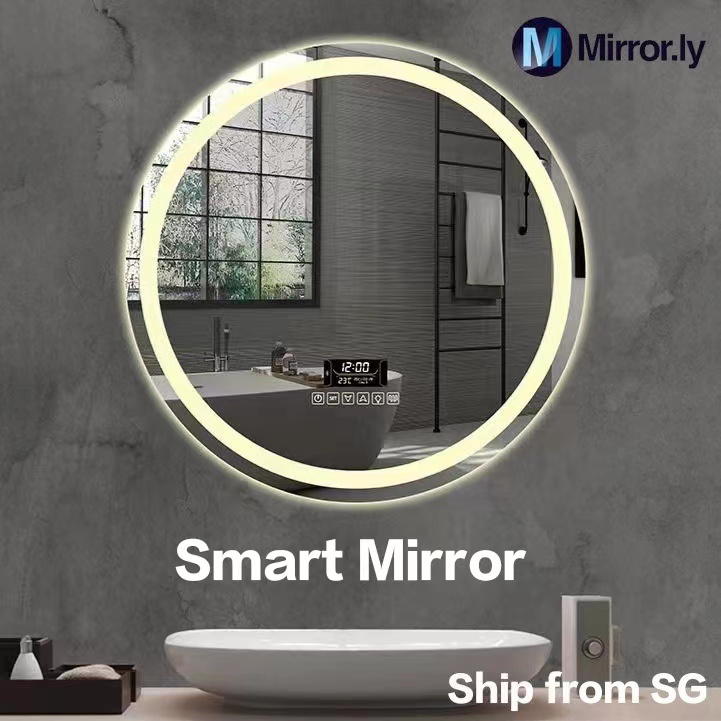 MIRROR.ly Smart LED Round Bathroom Mirror Makeup mirror touch Defogging Waterproof Northern