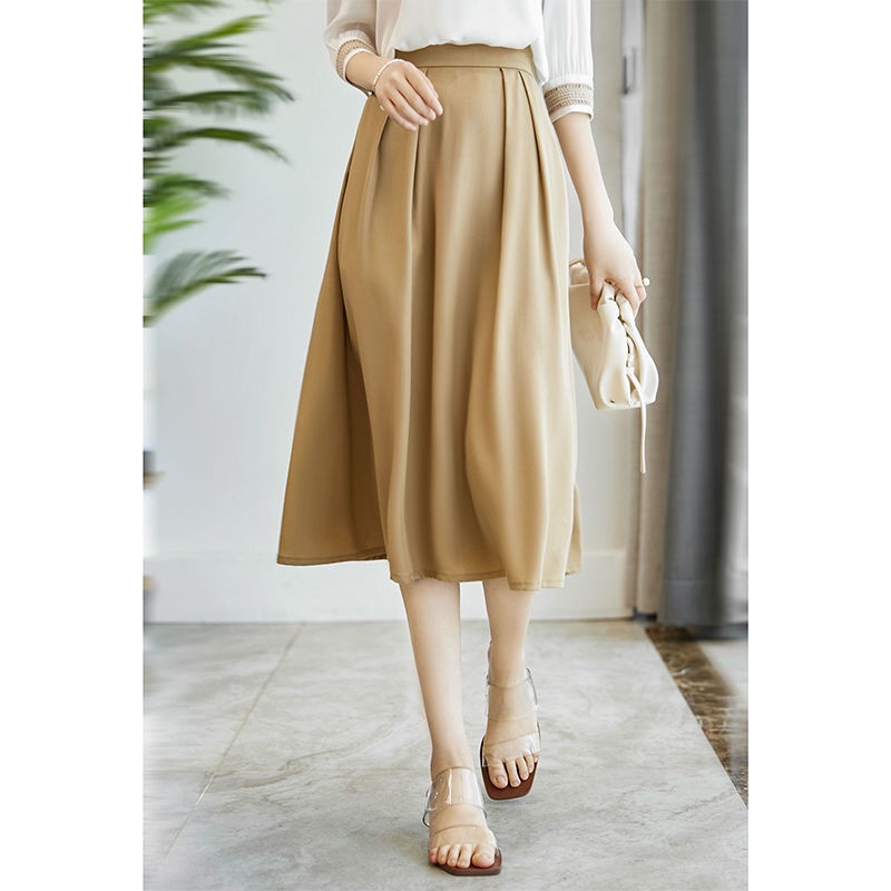 Elastic waist a line skirt sale