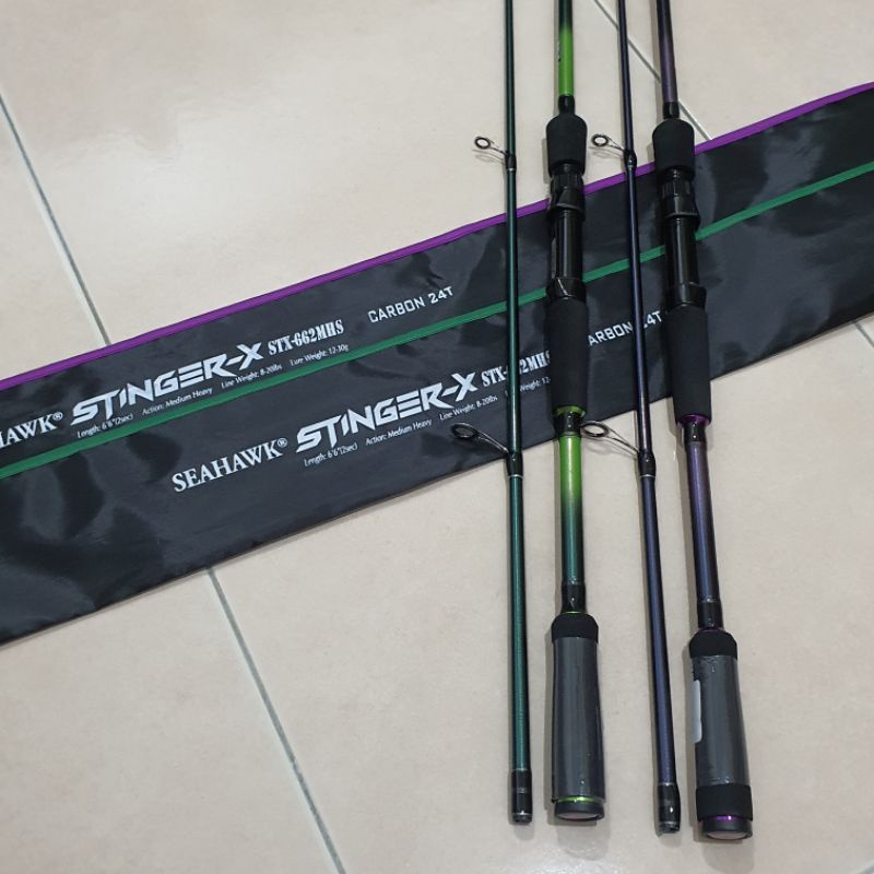 2022 SEAHAWK STINGER-X Spining ROD 2piece(Pos Packing Dalam PVC PAIP ...