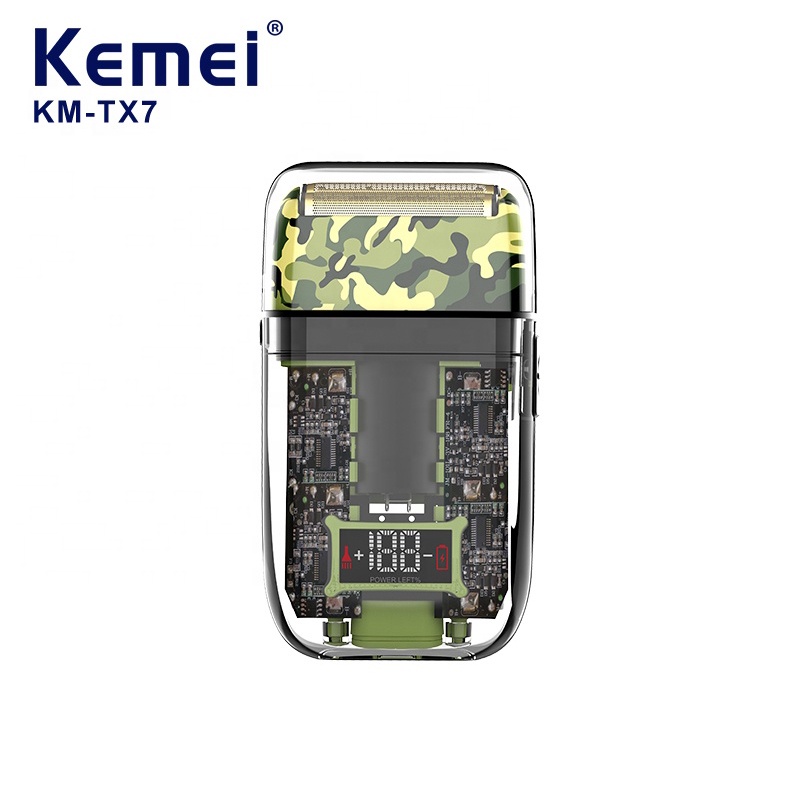 Kemei KM-TX7 USB Charging Shaver Waterproof Electric Razor Men Shaving ...