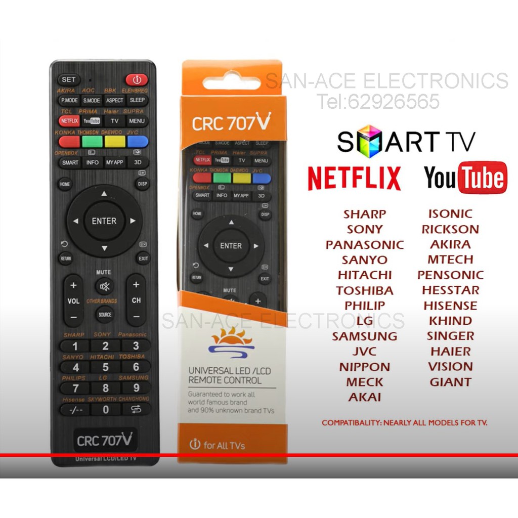 Universal TV remote control, compatible with most brands of TV, easy ...