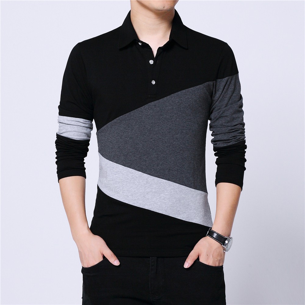 Men Long Sleeve T-Shirt 2020 New Casual Slim Fit POLO Collar Men Fall TShirts Men Clothing