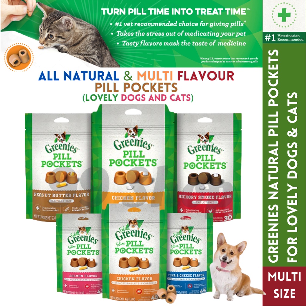 GREENIES FELINE Greenies Pill Pockets Dogs Cats Natural Soft Cat Treats NO REFUND AFTER OPENED Shopee Singapore