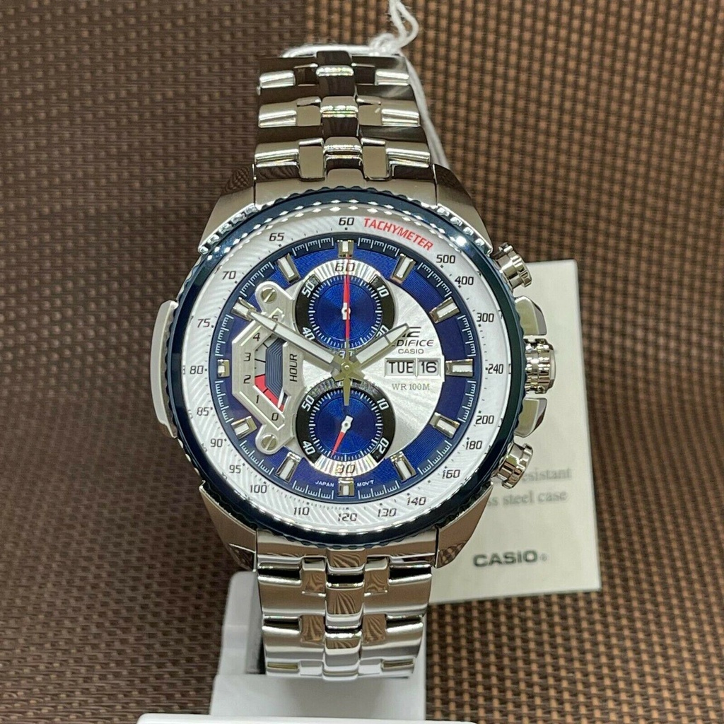 Casio Edifice EF558D2A Chronograph Tachymeter Retrograde Dial Blue