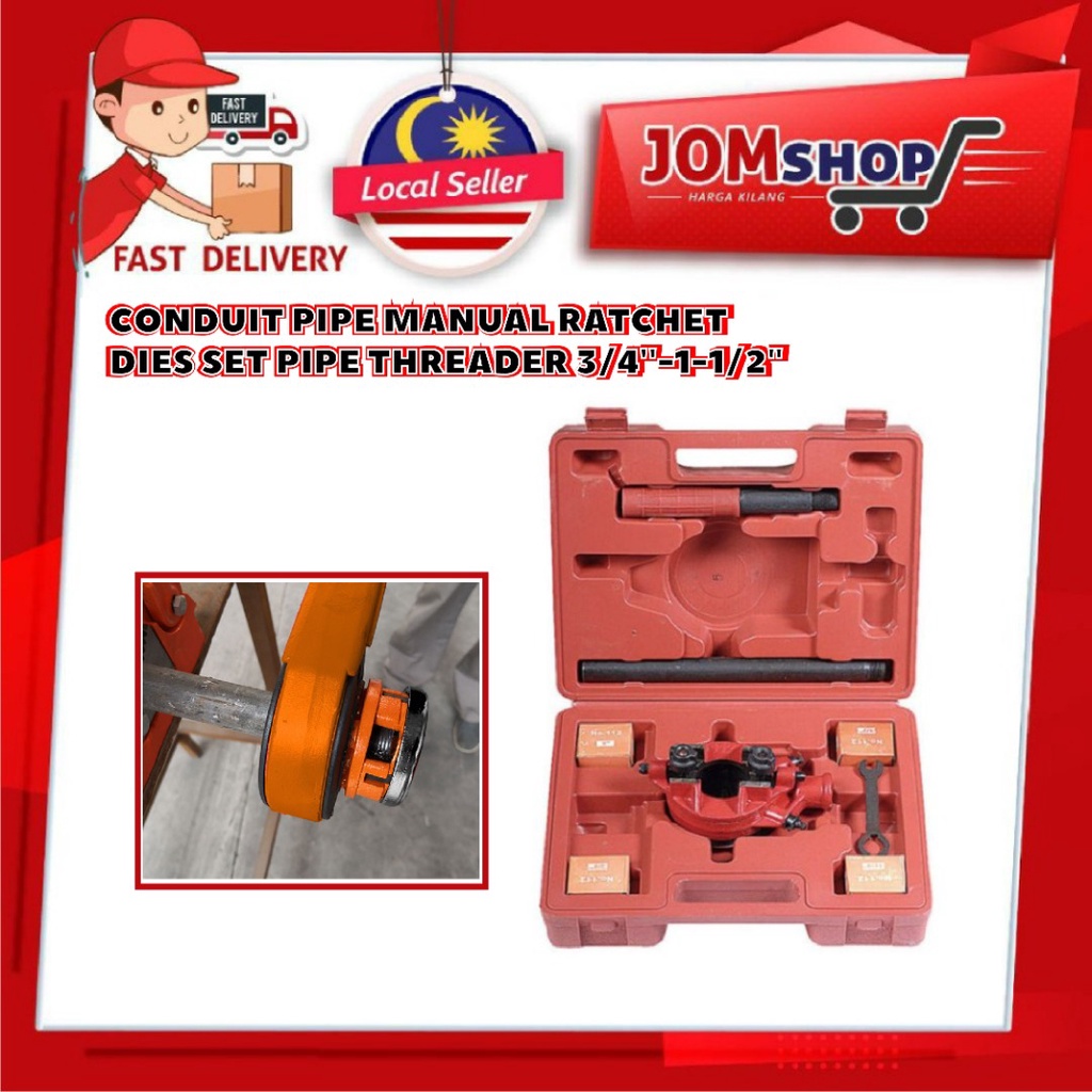 CONDUIT PIPE MANUAL RATCHET DIES SET PIPE THREADER 3/4''11/2