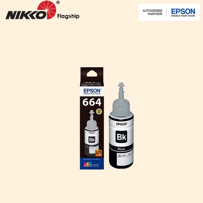 Epson T664 Black Cyan Magenta Yellow 70ml Ink Bottle for L series ...