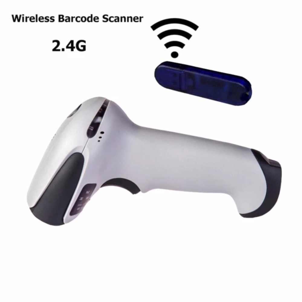 2.4G Wireless Cordless Handheld Barcode Bar Code Scanner Reader Kit ...