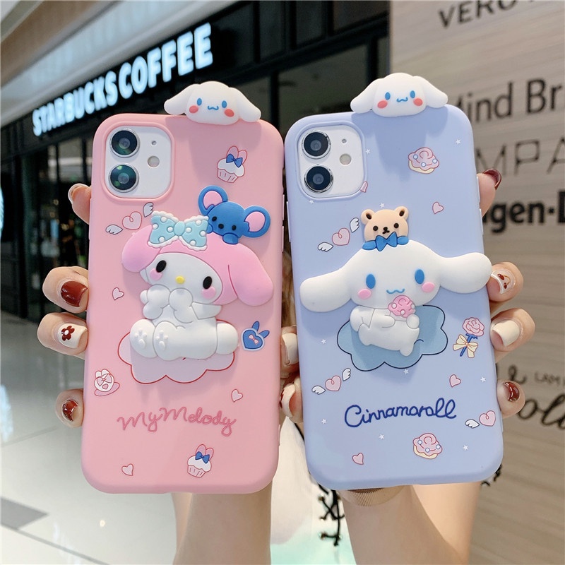 Sanrio Cartoon Doll Cinnamoroll My Melody Cell Phone Case For IPhone 14 13 12 13 12Pro 13 12ProMax 11 Pro Max 12 13 Mini Soft Covers
