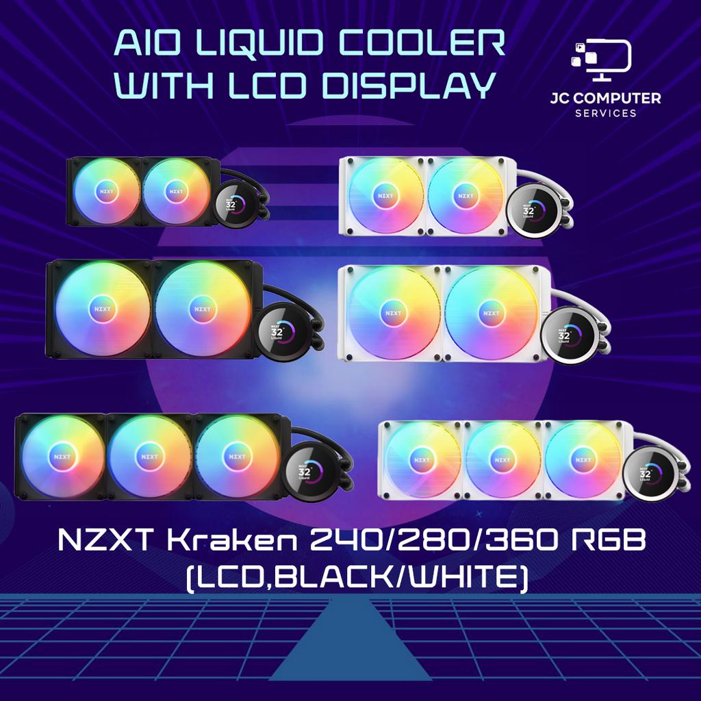 NZXT Kraken 240 280 360 RGB (LCD, Black/White) AIO CPU Cooler | Shopee ...
