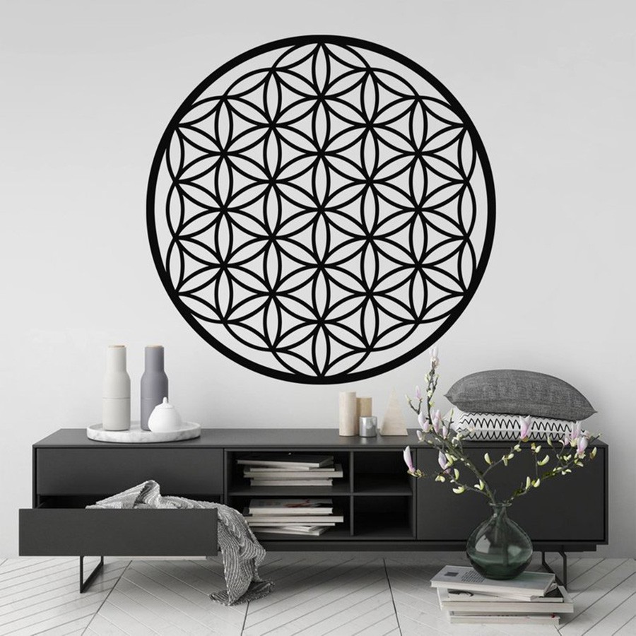 Flower Of Life Wall Art Sticker,Sacred Geometry BedRoom Decor Spiritual ...