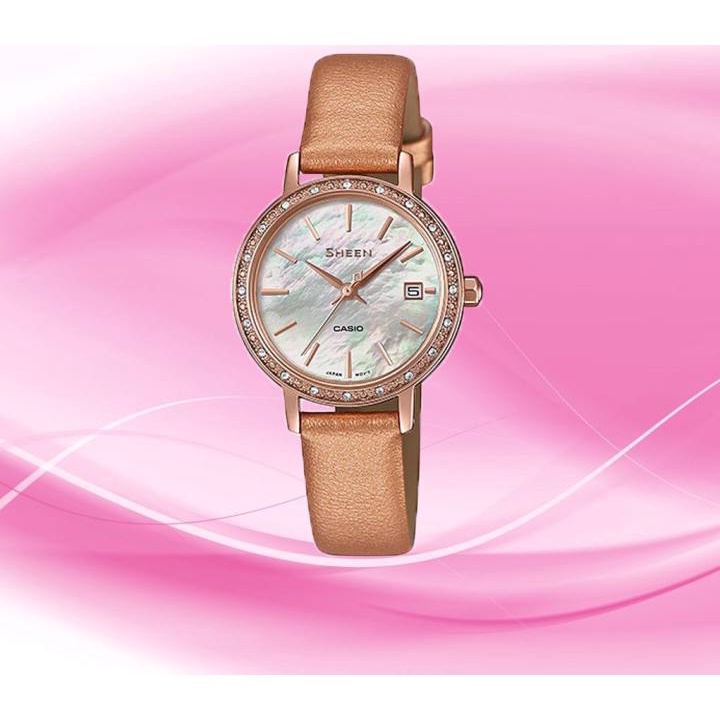 Powermatic Casio Sheen SHE 4060PGL 4A With Swarovski Crystals