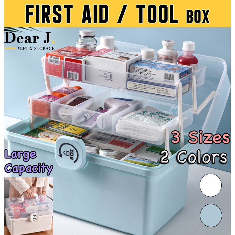 First Aid Box Tool Box /3 sizes / Multi-Purpose 3 tiers Storage Box / storage container / Stationary