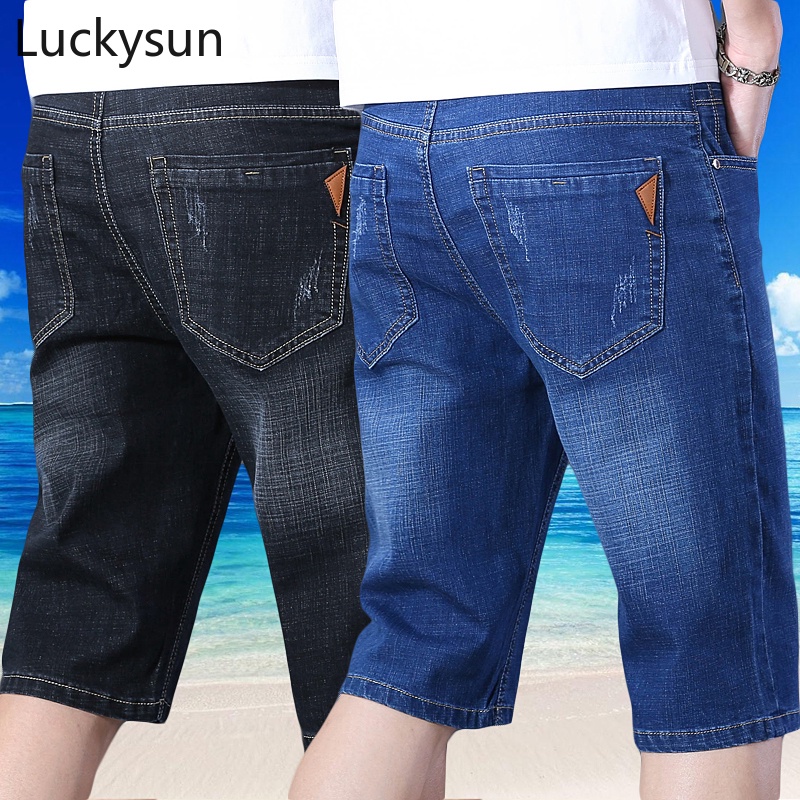 Plus Size] Men Denim Shorts Business Korean Regular Fit Denim