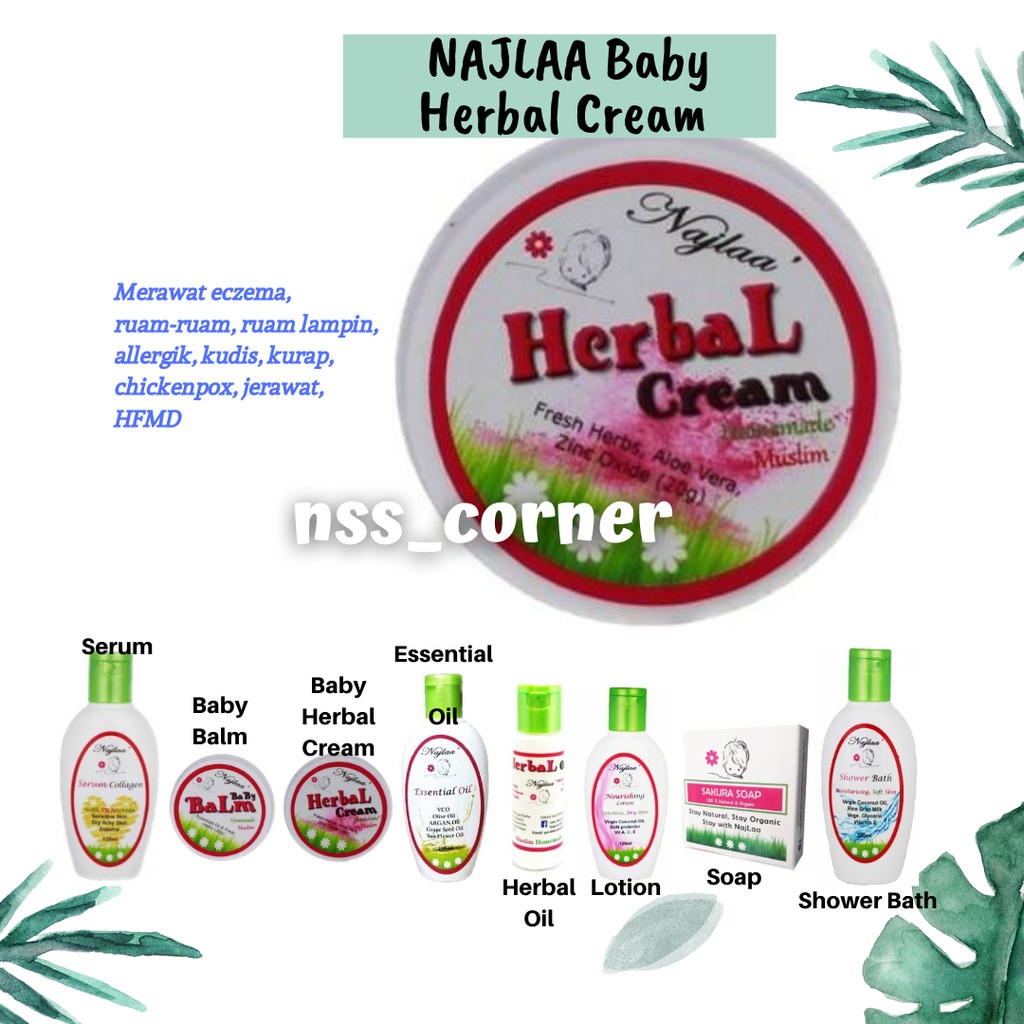 Najlaa Herbal Cream - For Eczema, Rash, Allergy, Kudis, Ringworm ...
