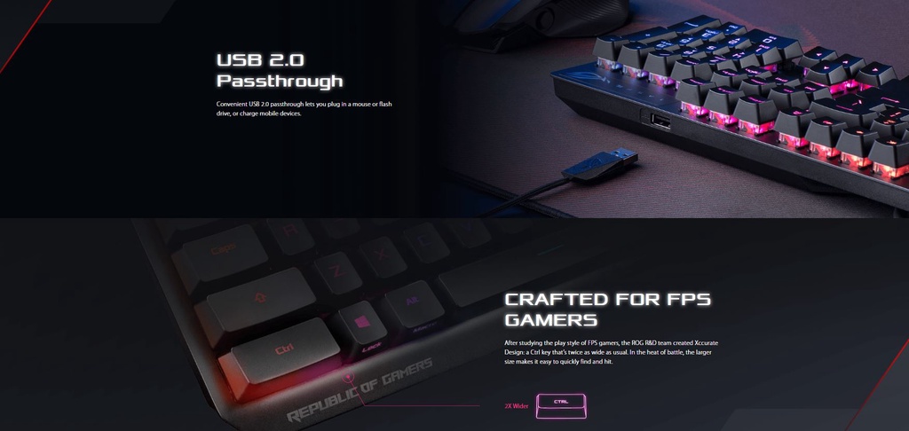 ASUS ROG Strix Scope RX Red optical RGB gaming keyboard for FPS gamers ...