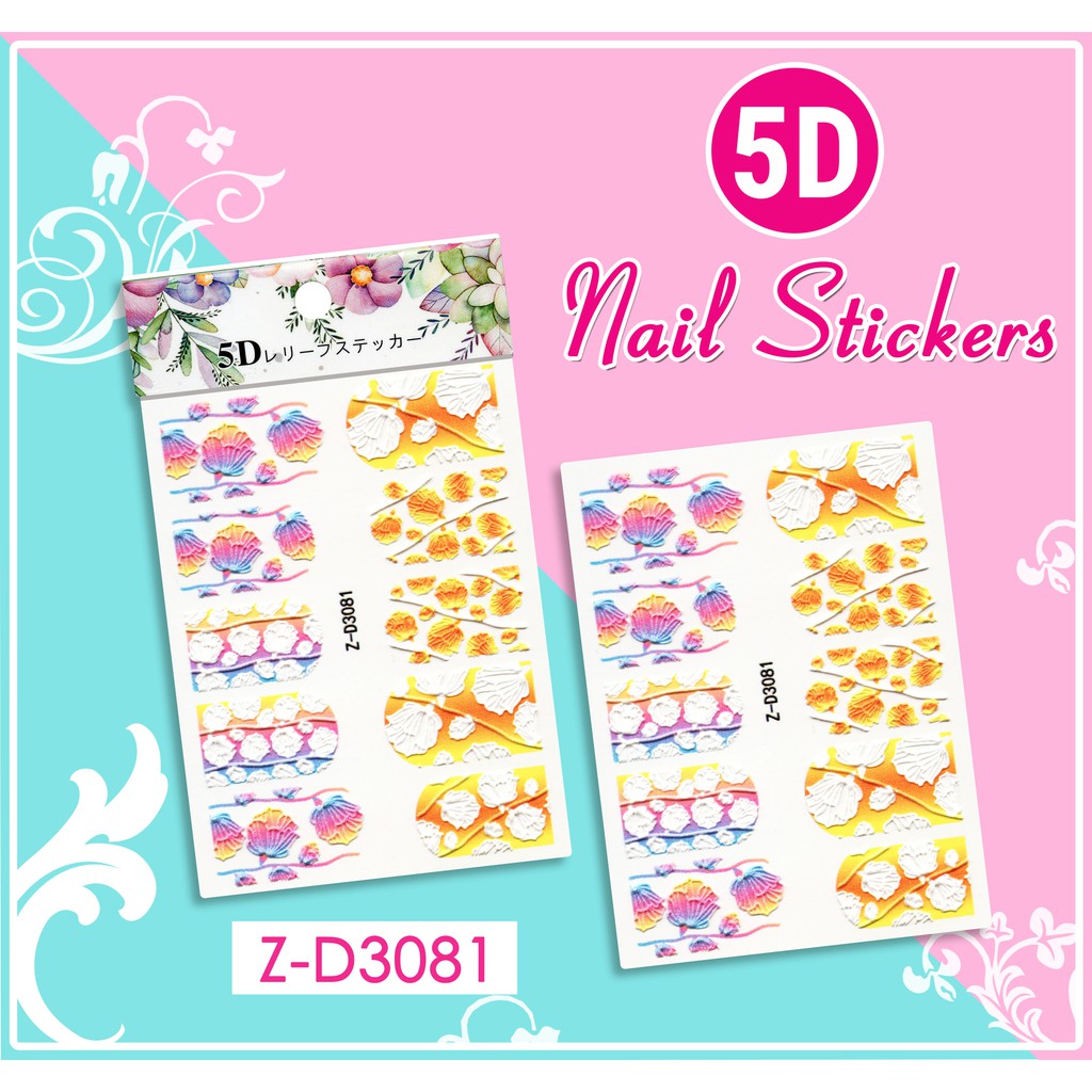 5D Nail Art Stickers DIY Decals Manicure DecoratioN (ZD-3081) | Shopee ...