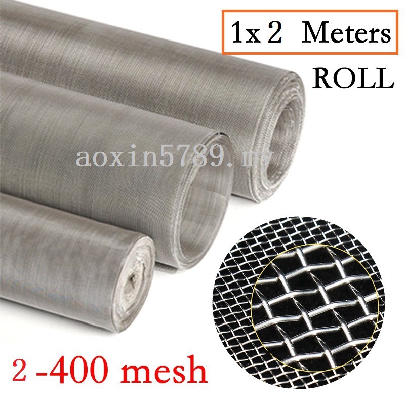2Meters/Roll 304 Stainless Steel Filter Mesh Metal Woven Wire Mesh Net ...