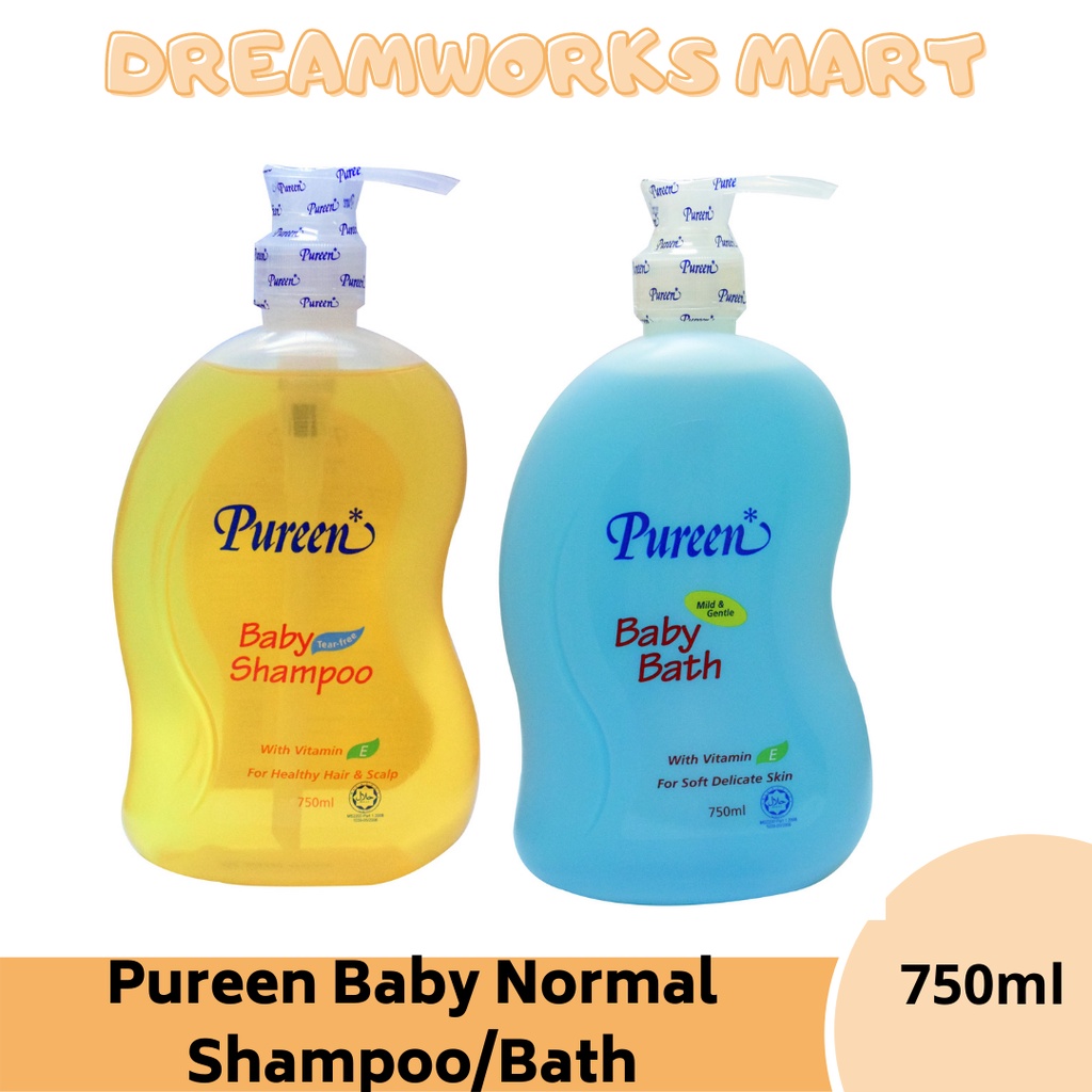 Pureen Baby Normal Shampoo / Bath (750ml) Body Wash Shower Gel Cleanser ...