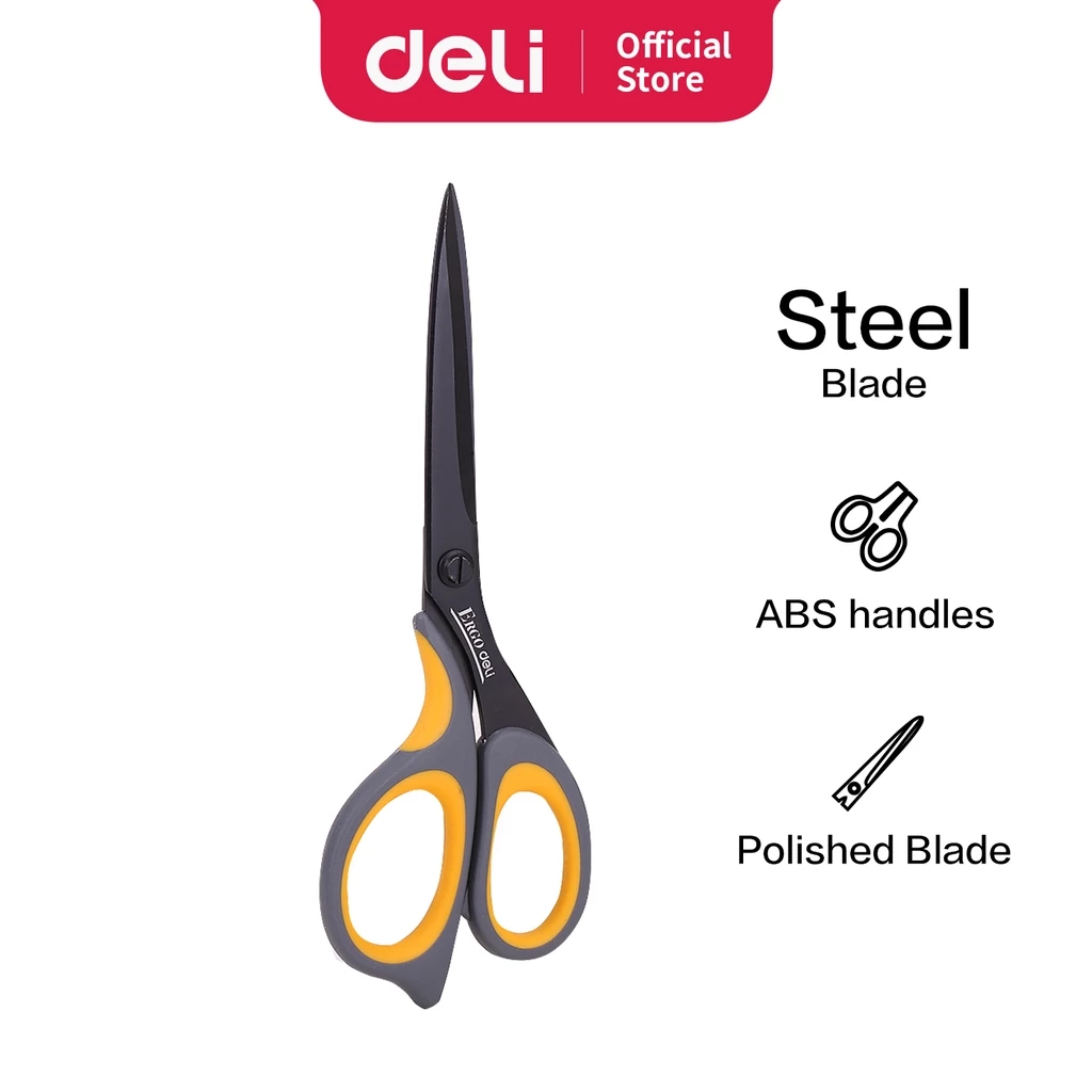 Deli Teflon Scissors / Gunting Teflon 210mm Anti Lengket Desain Ergonomis E77757 - Gambar 2