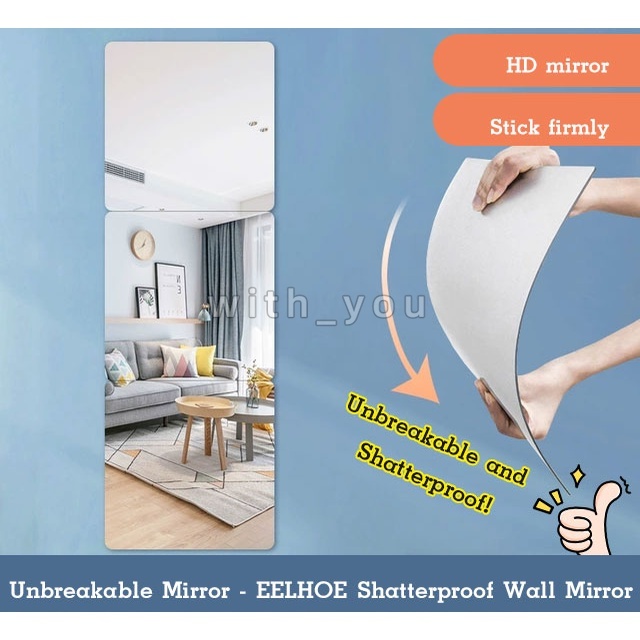 EELHOE Shatterproof Wall Self Adhesive Acrylic Mirror Shopee Singapore