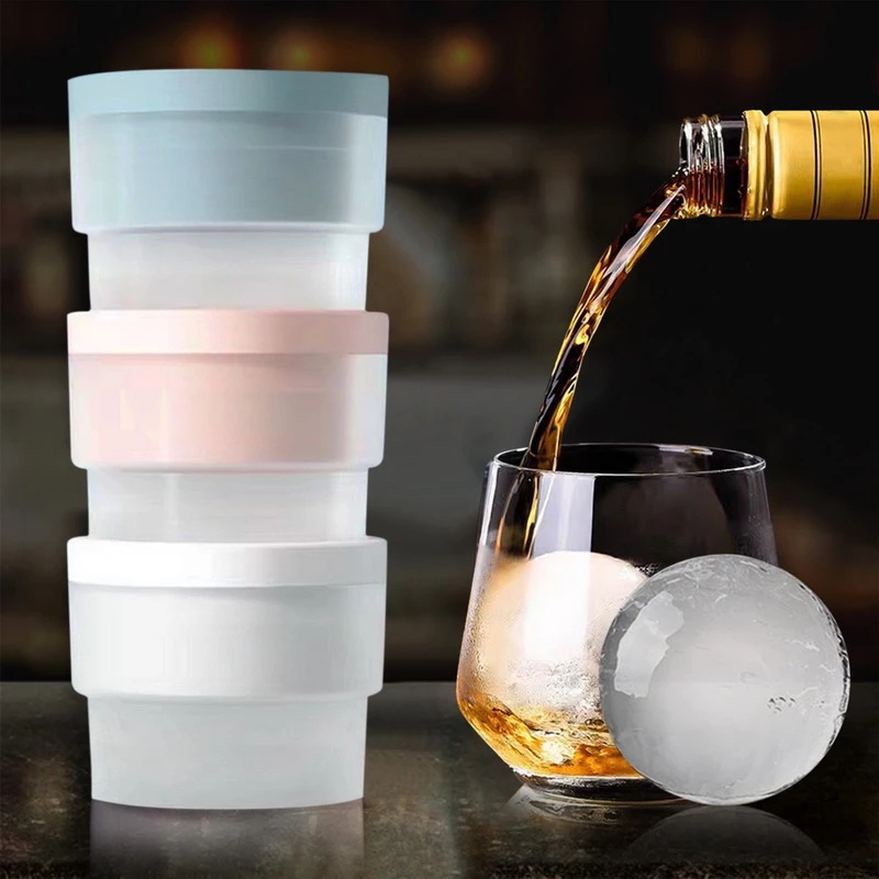 Large Ball Shaped Ice Cube Maker Mold/ Reusable Home Whiskey Maker Tool