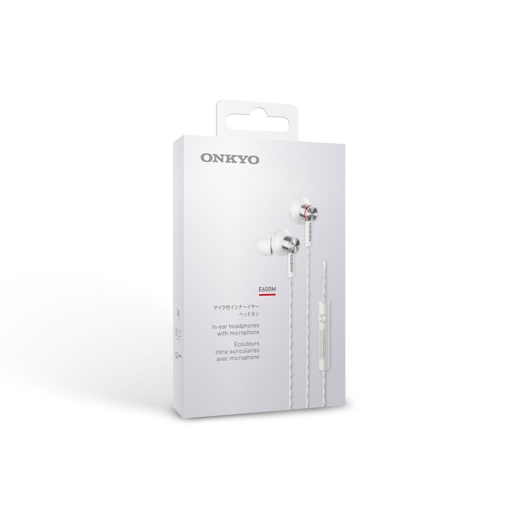 SG) Onkyo E600M In Ear Headphone with Microphone (Black/White