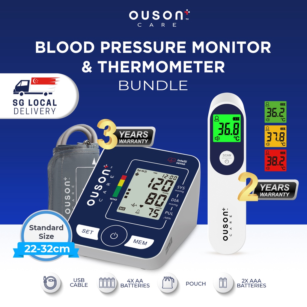 OUSON+ CARE DIGITAL ARM TYPE BLOOD PRESSURE MONITOR & INFRARED DIGITAL ...