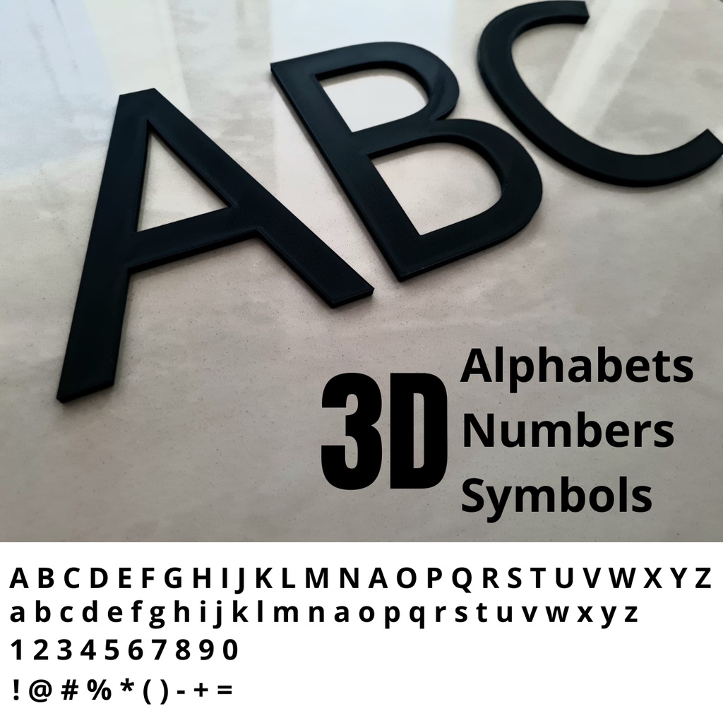 3D Alphabet Letters Numbers Symbols Block | DIY Wall Decor | Party ...