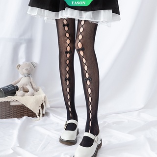 Japanese Style Cute Bowknot Hollow Out Pantyhose Stockings - Women