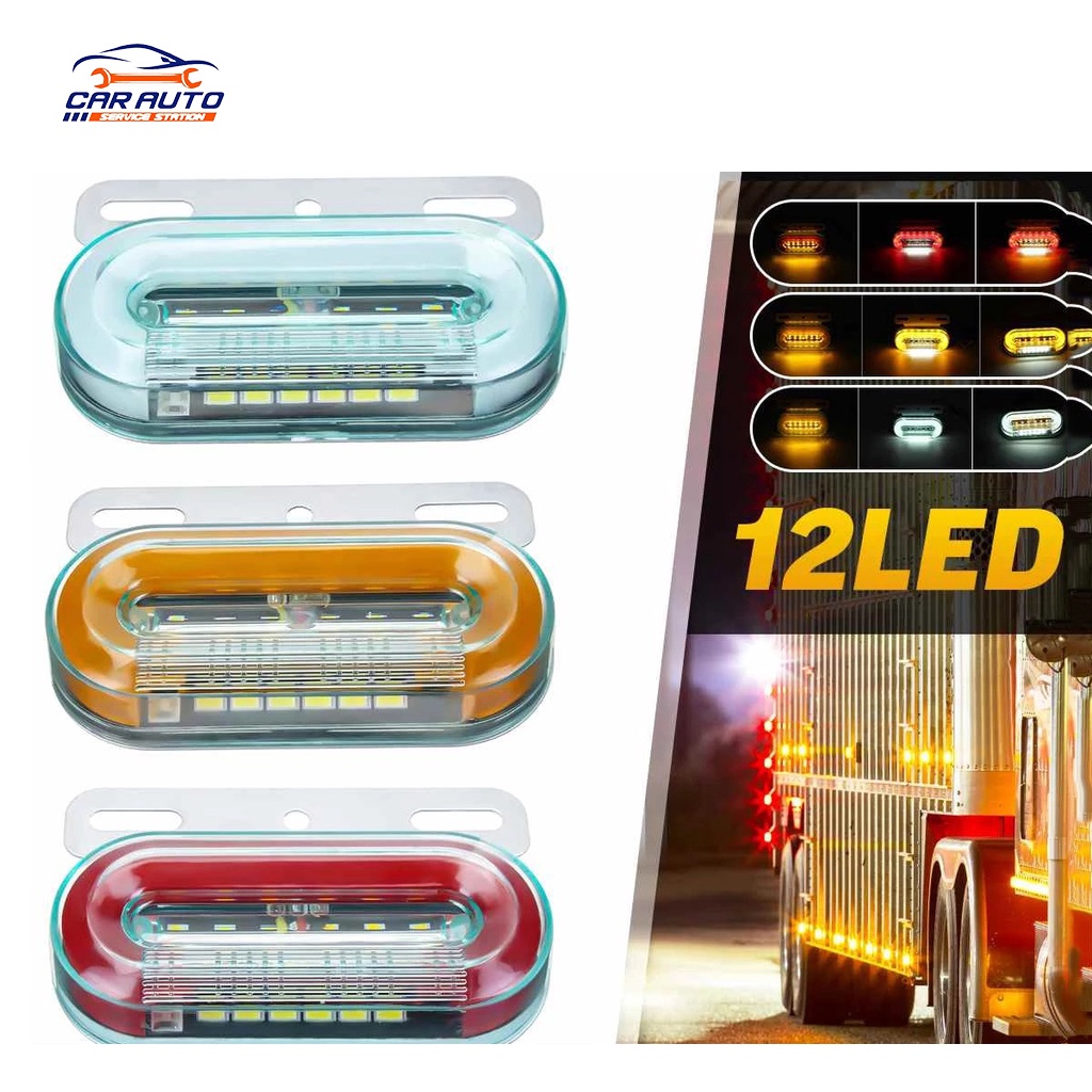 12V 24V Auto Truck 12 LED Side Marker Lights Warning Tail Lights