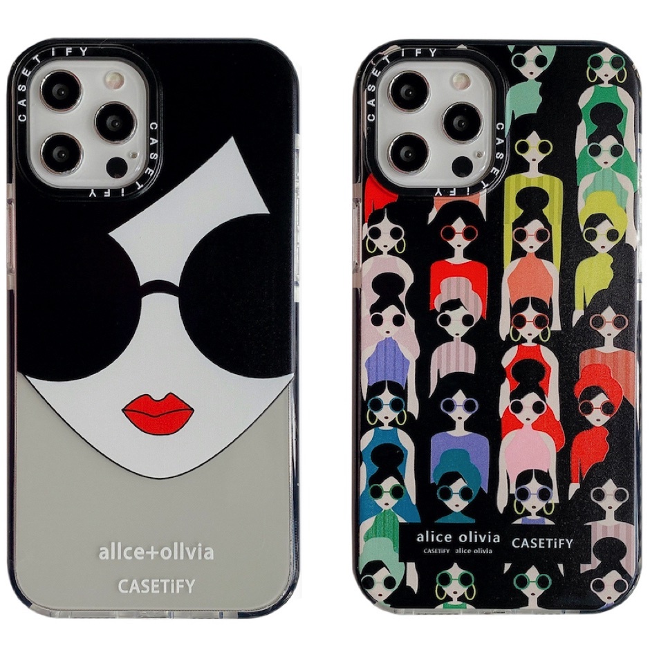 Alice + Olivia Miss Wearing Glasses TPU Clear Soft Casetify Phone Case for  iPhone 16 15 14 13 12 11 Pro Max Plus